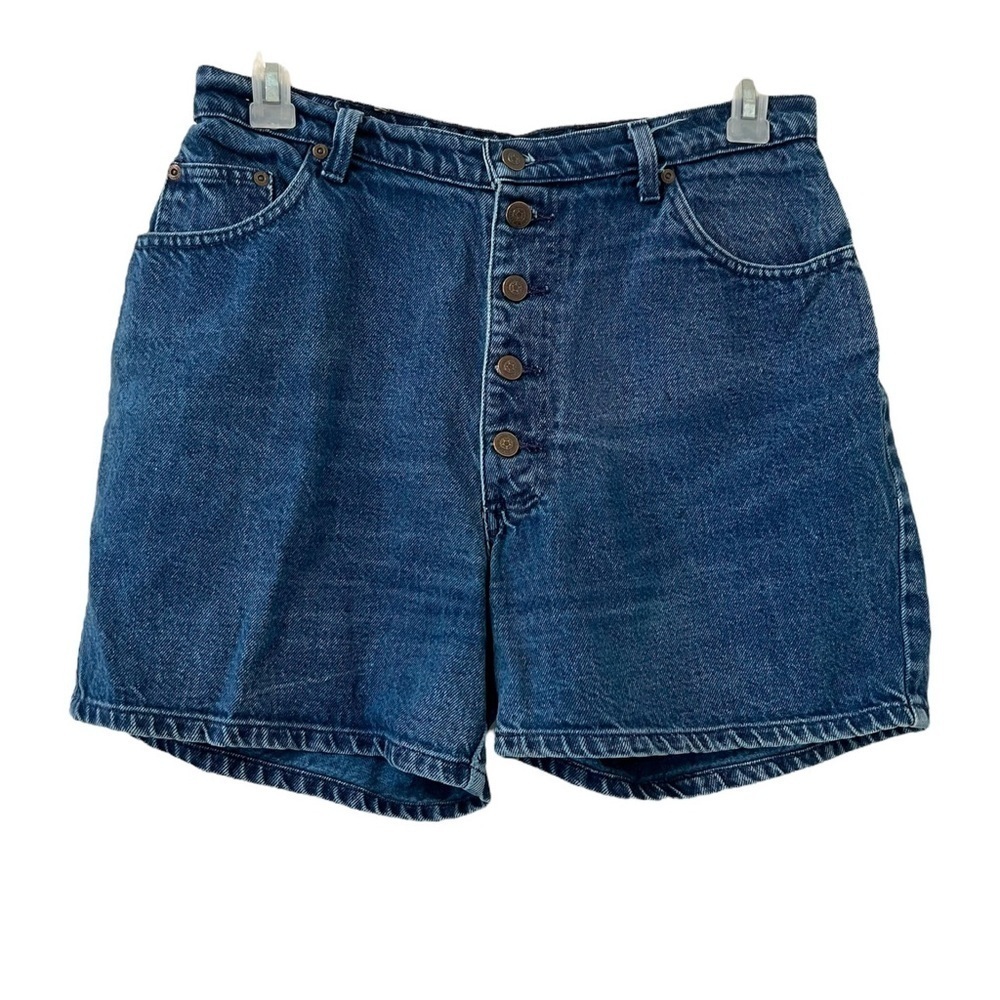 Vintage Paris Sport Club Button Fly Mom Shorts